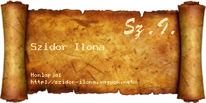 Szidor Ilona névjegykártya